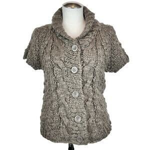 Vivianne Tam Chunky Short Sleeve Cardigan Sweater. Medium.